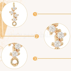 6 pieza de 6 estilos de colgantes de latón con micro pavé de circonitas cúbicas en forma de hoja y rama.&nbsp;KK-YW0004-38-RS