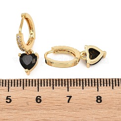 Pendientes colgantes de aro de latón con micro circonitas cúbicas.&nbsp;KK-H297-02G-02