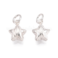 Strukturierte 925 Sterling Silber Stern Charms&nbsp;STER-T007-82S