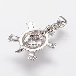 Pendentifs avec zircon cubiques à micro-pavés en laiton&nbsp;ZIRC-G104-23P