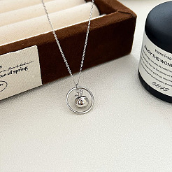 925 Sterlingsilberring mit Apfelanhänger-Halskette als Weihnachtsgeschenk&nbsp;FS-WG3DD5F-01
