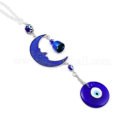Decoraciones colgantes de murano de aleación de mal de ojo&nbsp;LS-HJEW-M005-02B-AS