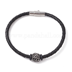 Bracciali di corda di pelle intrecciato &nbsp;BJEW-JB11387-03