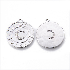 Latón micro pavimenta claro colgantes de circonio cúbico&nbsp;KK-N232-169P-NF