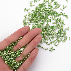 Perles de bugle en verre plaqué&nbsp;SEED-S046-01B-49A