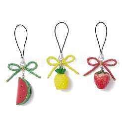 3 pezzo di decorazioni pendenti in resina e semi di vetro&nbsp;HJEW-TA00437