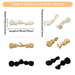 30 stücke 3 farben handgemachte chinesische frosch knoten tasten sets&nbsp;AJEW-CY0001-50
