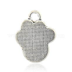 Colgantes de impresión esmalte aleación pata del perro de plata antigua&nbsp;ENAM-M023-02