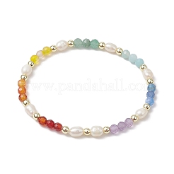 Stretch-Armbänder aus natürlichen und synthetischen Edelsteinen und Süßwasser-Zuchtperlen für Damen&nbsp;BJEW-JB11438
