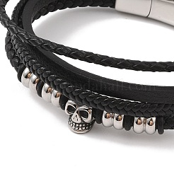 Bracciali multifilo in microfibra intrecciata&nbsp;BJEW-B096-08D