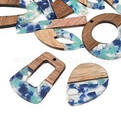 Pendentifs en bois de noyer et résine transparente&nbsp;WD-CBA583A-21