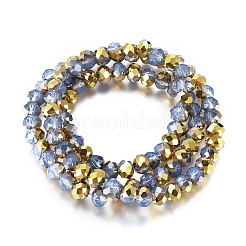 Chapelets de perles en verre électroplaqué&nbsp;EGLA-A034-J8mm-O01