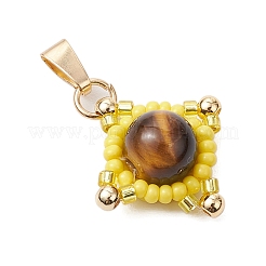 Colgantes de estrella hechos a mano con cuentas de vidrio y ojo de tigre natural&nbsp;PALLOY-MZ00494-02