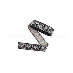 10 Yard Polyester-Jacquard-Blumenband im Ethno-Stil&nbsp;OCOR-WH0078-185B
