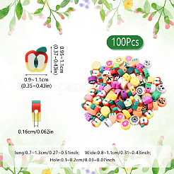 100pcs 5 Arten handgemachte Polymer-Ton-Perlen&nbsp;CLAY-YW0002-14
