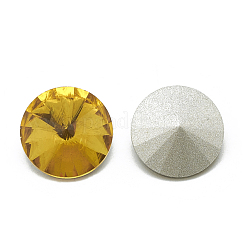 Cabochons en verre avec strass de dos avec point&nbsp;RGLA-T086-8mm-22