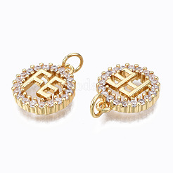 Messing micro pave klare zirkonia anhänger&nbsp;ZIRC-N039-137-NF