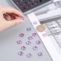 Cabochons en verre avec strass de dos avec point&nbsp;RGLA-OC0001-25B