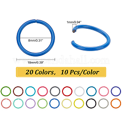 200 Stück 20 Farben Backfarbe Eisen offene Biegeringe&nbsp;IFIN-PH0002-10