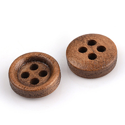 4 trous boutons en bois undyed&nbsp;WOOD-S663-01