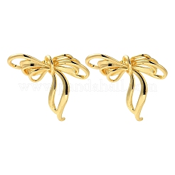 Orecchini a bottone in ottone con bowknot da donna&nbsp;EJEW-Z067-01G