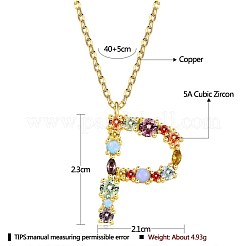 Colliers en laiton avec pendentif avec zircone cubique de micro pave&nbsp;NJEW-BB67040-P