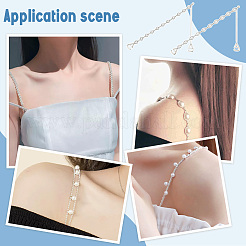Bretelles de soutien-gorge antidérapantes en plastique imitation perle&nbsp;FIND-FG00001