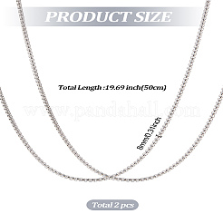 2 collar de cadena de caja punk de acero inoxidable para hombres&nbsp;NJEW-LP0001-15P