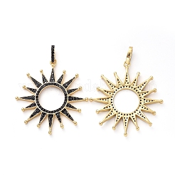 Colgantes de eclipse solar de circonita cúbica negra con micro pavé de latón&nbsp;KK-I658-56