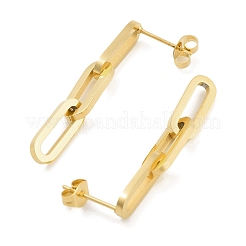 Ionenplattierung (IP) 304 Edelstahl ovale Ohrstecker für Frauen&nbsp;EJEW-C096-15G