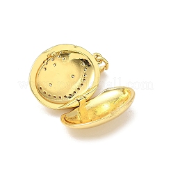 Pendenti con medaglione in ottone zirconi chiaro micro pavè&nbsp;KK-F905-03G