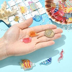 45 pz 9 stili di cabochon in resina trasparente a forma di pesce&nbsp;CRES-CJZ0009-01