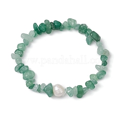 Stretch-Armbänder aus natürlichen grünen Aventurinsplittern für Frauen&nbsp;BJEW-JB11343-09