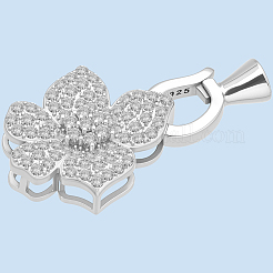 1 Stück 925 Sterling Silber Micro Pave klare Zirkonia Faltverschlüsse&nbsp;STER-BBC0008-45