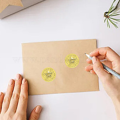 Bildaufkleber aus Goldfolienpapier&nbsp;STIC-WH0030-001