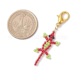 Adornos colgantes con cuentas de semillas de vidrio de cocodrilo&nbsp;HJEW-MZ00389