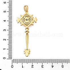 Gros pendentifs en laiton avec zircone cubique de micro pave&nbsp;X1-KK-B147-04G-05