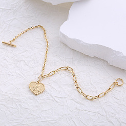 Bracelet double couche en acier inoxydable de style européen en forme de cœur pour femme&nbsp;KB9332