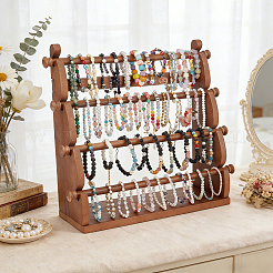 Présentoir à bracelets à un niveau en pin&nbsp;BDIS-WH0021-002