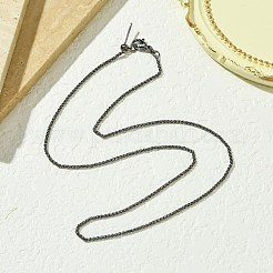 Cadena de eslabones de latón chapado en oro de 1.5 mm con cierre deslizante ajustable para mujeres y hombres&nbsp;MAK-L044-36B