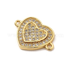 Ciondoli con connettore a cuore in ottone con micro pavé di zirconi trasparenti&nbsp;KK-I360-013G-01