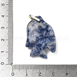 Pendentifs sculptés en jaspe bleu naturel&nbsp;G-G460-01G-06
