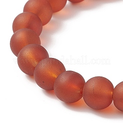 Bracciali elasticizzati con perline di vetro smerigliato&nbsp;BJEW-JB09203