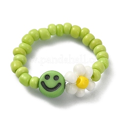 Stretchring aus Glassamenperlen&nbsp;RJEW-TA00079-01