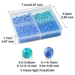 36g 4 couleurs de perles de rocaille de verre de peinture de cuisson&nbsp;SEED-FS0001-20A