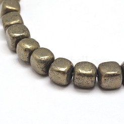 Würfel natürlicher Pyrit Perlen Stränge&nbsp;G-G-I126-18-6x6mm