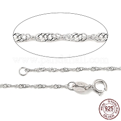 925 collar de cadena de cuerda de plata esterlina&nbsp;STER-E007-2B