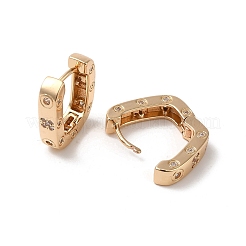 Pendientes de aro de circonita cúbica con micro pavé de latón para mujer&nbsp;EJEW-M238-18KCG