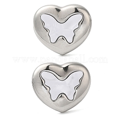 Pendientes de botón de acero inoxidable 304 que no se deslustran&nbsp;EJEW-U001-05P-01