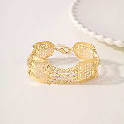 Hohle Messingarmbänder mit breiten Gliedern für Damen&nbsp;MB3703